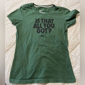 Nike Forest Green Short Sleeve Tee with Black Text